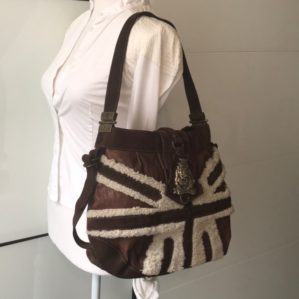 Gianfranco Ferre brown suede calf/lamb leather
